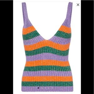 Gianni metallic stripe knit tank